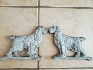 Vintage Aluminum Cocker Spaniel Dog Gate Fence Toppers Finial