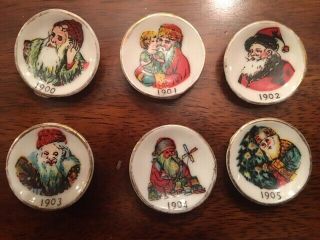 Six Rare Vintage Ltd.  Ed.  Shackman Christmas Plates 1 - 1/8 " Dia / 1719 Porcelain