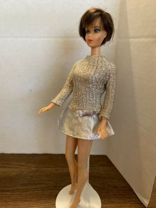 Vintage Barbie Doll “fair Hair Barbie " Brunette W/tnt,  Bl.  Mod 1960’s Silver
