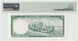 1960 BRITISH COLONY JAMAICA 1 POUND QEII RARE ( (PMG 55)) 2