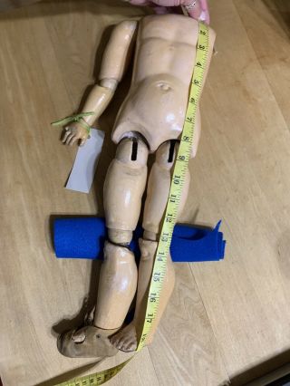 Antique Composition And Wood German Doll Body - Missing One Arm