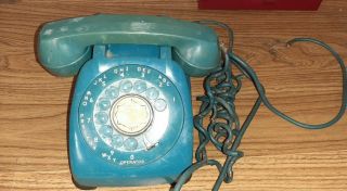 Vintage Extremely Rare Blue Color Monophone Desk Telephone 1920 - 40 
