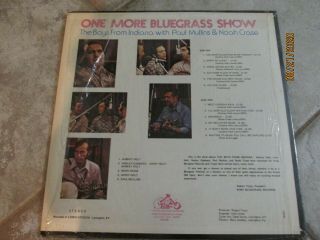 Rare Local Bluegrass THE BOYS FROM INDIANA W/ PAUL MULLINS & NOAH CRASE 1976 VG, 2