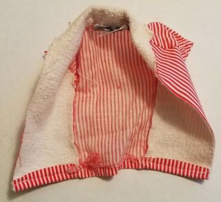 Vintage 0750 Ken Red and White Striped Beach Shirt Jacket Barbie Doll 1960s 3