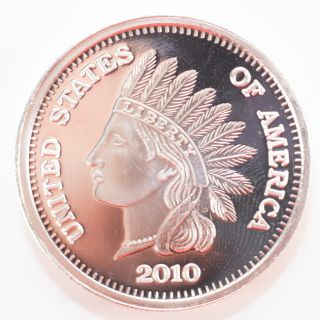 2010 United States Of America Liberty Indian Head 1oz Silver Round/coin Rare