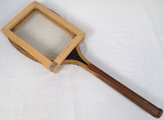 Antique Montauk Tennis Racquet 1890 - 1895 Wood Nylon Strings Horsman Racket Rare