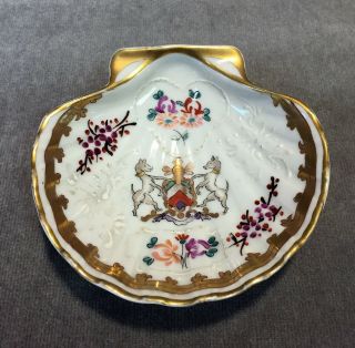 Antique Limoges France Hand Painted & Enameled Porcelain Shell Shaped Dish
