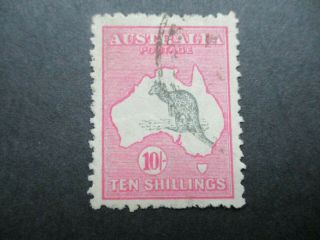 Kangaroo Stamps: 10/ - Pink 3rd Watermark - Rare (c163)