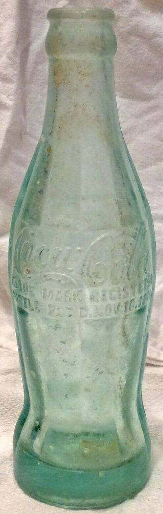 Rare Ice Blue Coca Cola Dated Nov.  16,  1915 Bottle Savannah Ga.  Hobble Skirt