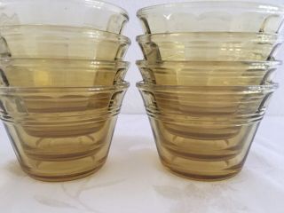 Set Of 8 Vintage Amber Glass Small Dessert Bowls Made In Mexico 3.  5 " X 2.  5 "