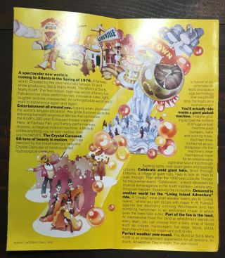 Very Rare Vintage World Of Sid And Marty Krofft Brochure 1976 Atl Opening 2