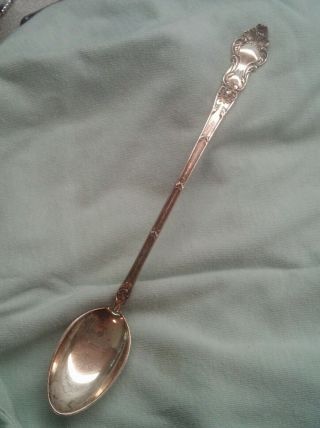 Watson Wallace Meadow Rose Sterling Silver Ice Tea Spoon - No Monograms - 7 - 3/8 "