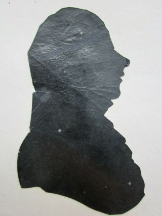 Antique Portrait Miniature Silhouette c.  1800 ' s - GEORGIAN OFFICER 3
