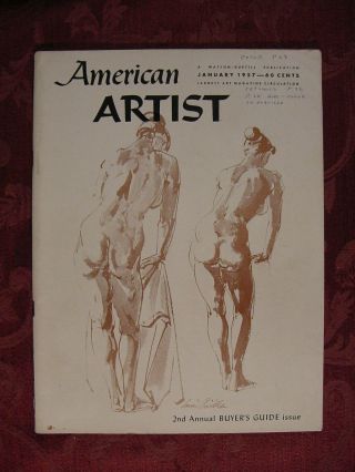 American Artist January 1957 Feodor Rojankovsky Edwin Dickinson Jane Oliver
