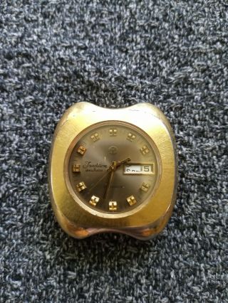 Vintage Rare Big Swiss Gold Plated Automatic Watch Tradition Dreamatic 21 J.  A22