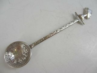 Rare Antique Egyptian Revival Period Stamped Sterling Silver Cleopatra Spoon Bt