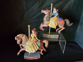 Rare Disney Jim Shore - Belle And Snow White Carousel Horse - Princess Of Knowle