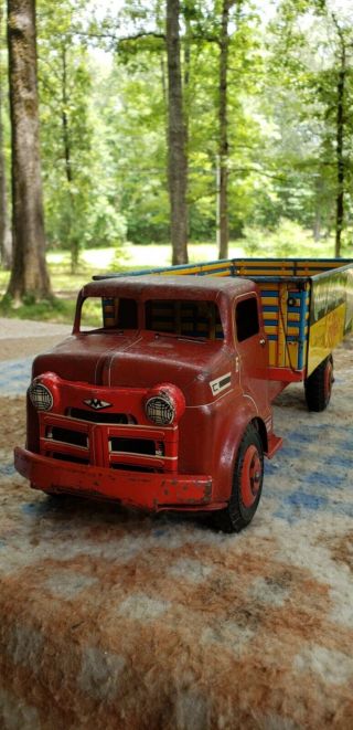 Rare Vintage 1950’s Marx Choke Full Of Nuts Coffee Advertising Truck Metal Toy