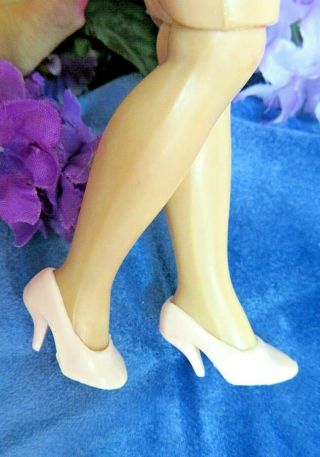 Vintage 1950s Fashion Doll Shoes Pink Plastic High Heels 10 " Jill Miss Revlon