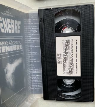 Tenebre 1982 VHS (Anchor Bay 1999) Dario Argento Goblin Horror - Clamshell Rare 3