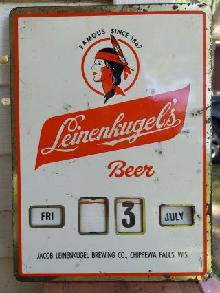 Very Rare Leinenkugels Beer Sign W/adjustable Date Settings Red Maiden Rare