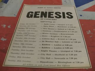 Genesis Uk Tour 1973 Melody Maker Advert/poster With Tour Dates Rare