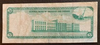 Trinidad and Tobago 5 dollar 1964 banknote RARE 2