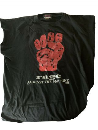 Very Rare Vtg Rage Against The Machine Fist T Shirt Giant Tag Usa Ratm 2xl.