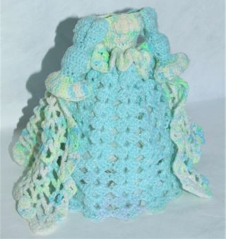 Vintage Barbie Doll Handmade Crochet Dress Gown - Crocheted