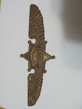 Vintage Deputy Sheriff Los Angeles Co.  Aero Squadron Bronze Cast Wings.  Rare