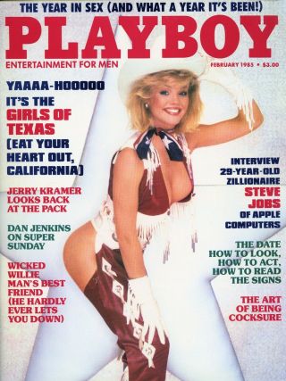 Playboy February 1985 Cheri Witter Julie Mccullough Sybil Danning Steve Jobs