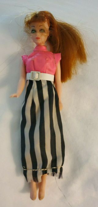 Vintage Topper Dawn Doll Fashion Model Angie In Clothes,  1970 