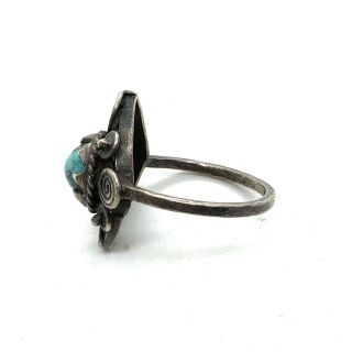 Antique Arts and Craft Sterling Silver Natural Turquoise Ring 82 2