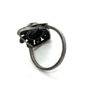 Antique Arts and Craft Sterling Silver Natural Turquoise Ring 82 3