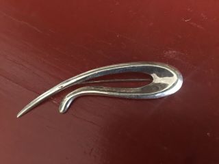 Vintage Modernist Sterling Silver Pin Brooch Abstract Modern Mid Century Artisan