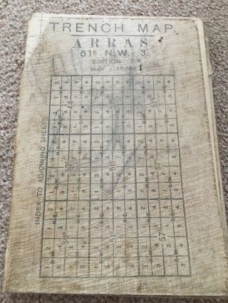 Rare Ww1 Trench Map Arras 51b Nw 3 Edition 7a