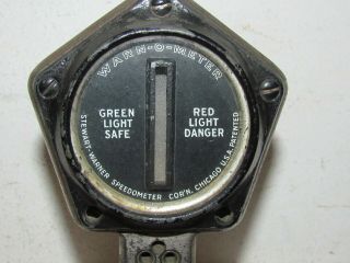 Rare Vintage Stewart - Warner Warn - O - Meter Radiator Cap Thermometer Moto Meter 2