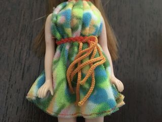 Vintage Topper Dawn Doll GLORI Retro Mini Dress Outfit,  Red Hair Green Eyes 3