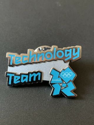 Very Rare London 2012 Olympics Pin Badge Technology Team Staff Only Internal
