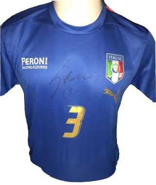 Signed Retro Fabio Grosso Rare Italy Home Shirt Champions (3)