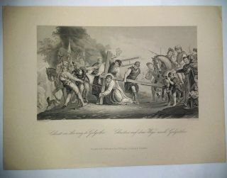 “christ On The Way To Golgotha” Antique Steel Engraving A.  H Payne 1850’s 11x7
