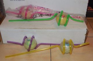 Taco Bell Kids Meal Toy Monster Eye Straws Set Of 4 Rare