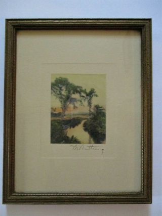 Antique,  Wallace Nutting,  Hand Colored Photo,  Framed,  Signed,  Early 1900 