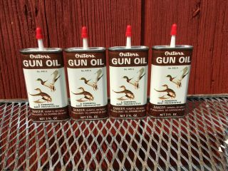 Rare Find 10 Vintage 3 Oz Cans Outers Gun Oil 445 A Hunting Rifle Club