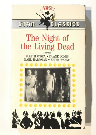 1985 Star Classics The Night Of The Living Dead Vhs 1968 Rare Big Box Cover