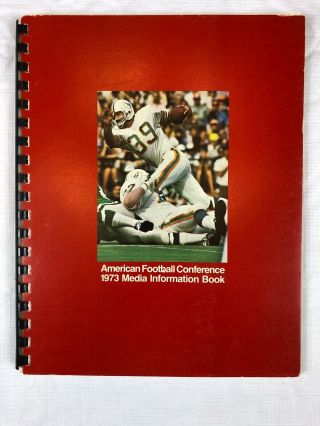 1973 Nfl American Football Conference Afc Media Information Book Rare Spiral