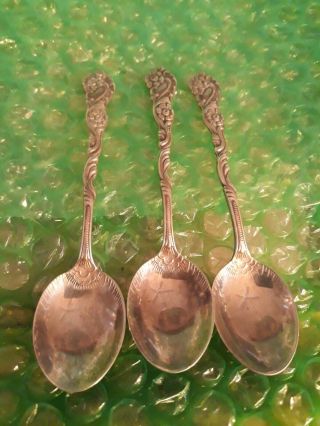 3 - Silverplate Vintage Sweden Nils - Johan Demitasse Spoons 4 "