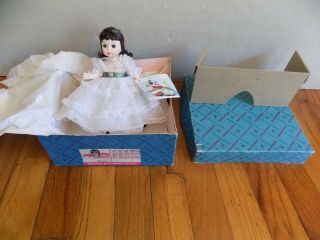 Vtg Madame Alexander 8” Doll Scarlett 425 Gone W/ The Wind Box,  Tag,  Stand