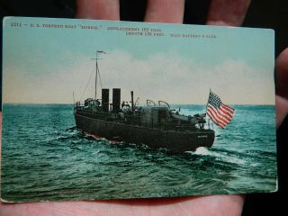 Rare Ww1 Wwi Post Card Postcard U.  S.  Coast Torpedo Boat 6 Morris