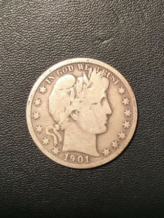 1901 S Barber Half Dollar Rare Date Vg